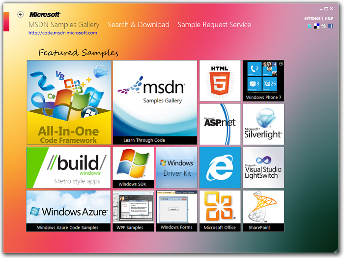 Новый навигатор по примерам кода Microsoft All In One Code Framework, MSDN, Windows 8 и многое другое