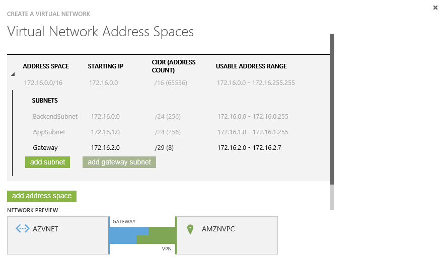 Объединяя облака – создаем site to site соединение между Amazon Web Services и Windows Azure create-vnet-4