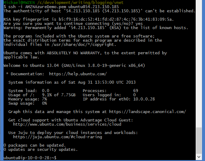 Объединяя облака – создаем site to site соединение между Amazon Web Services и Windows Azure connect-via-ssh