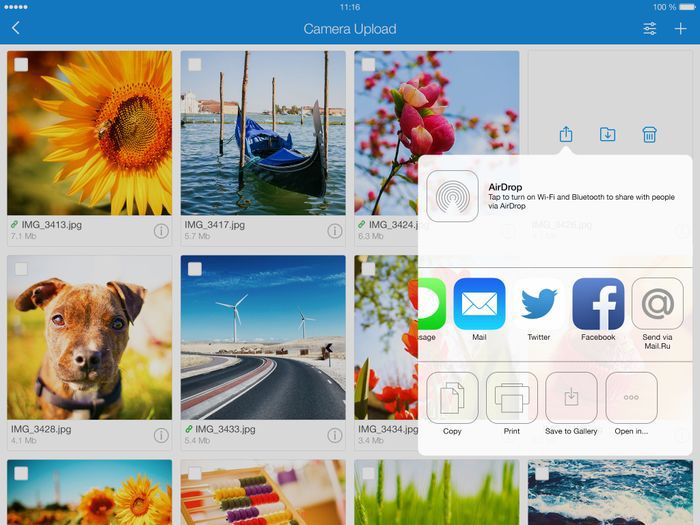 Облако Mail.Ru на iPad Облако Mail.Ru на iPad