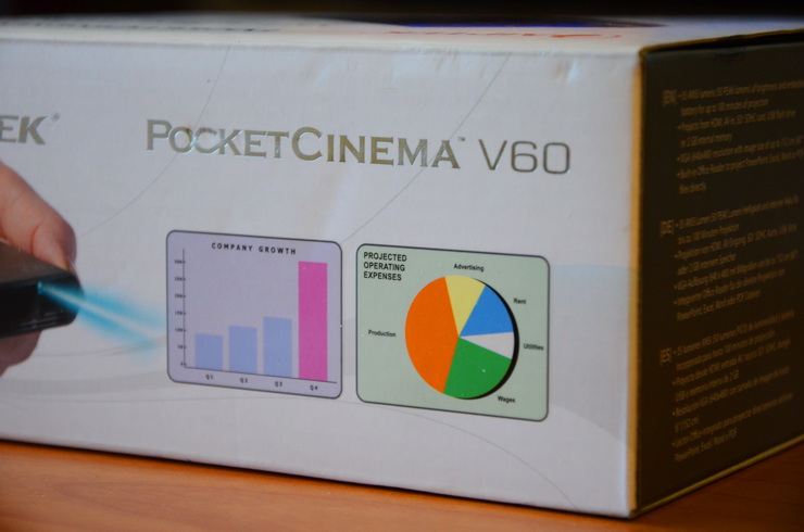 Обзор пикопроектора Aiptek PocketCinema V60: 60 дюймов, недорого