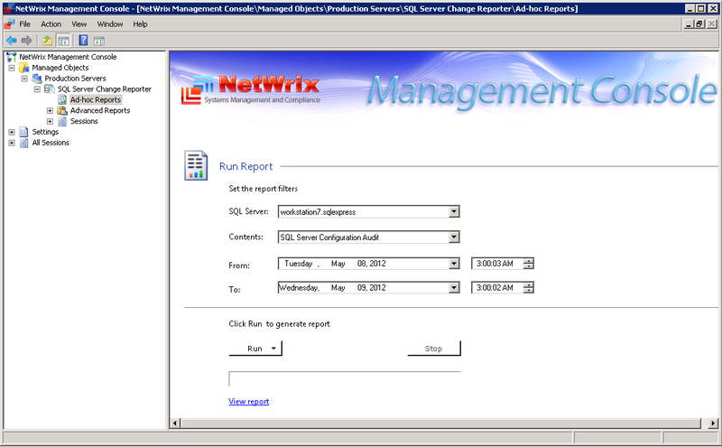 Обзор программы для аудита Microsoft SQL Server  NetWrix SQL Server Change Reporter 2.5