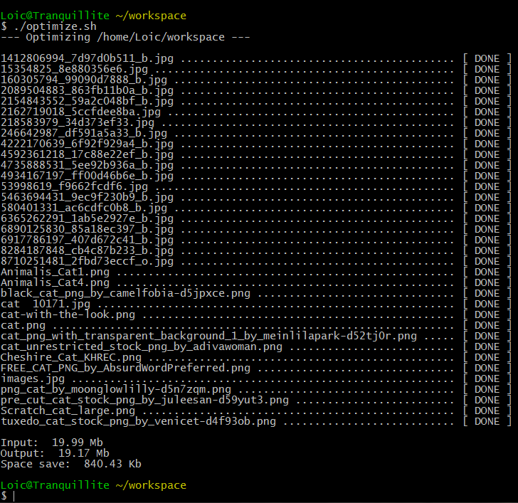 Оптимизация изображений bash скриптом
