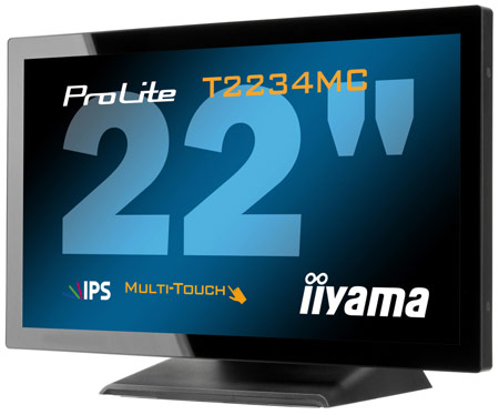 Основой монитора iiyama ProLite T2234MC стала панель типа IPS с емкостным сенсорным экраном