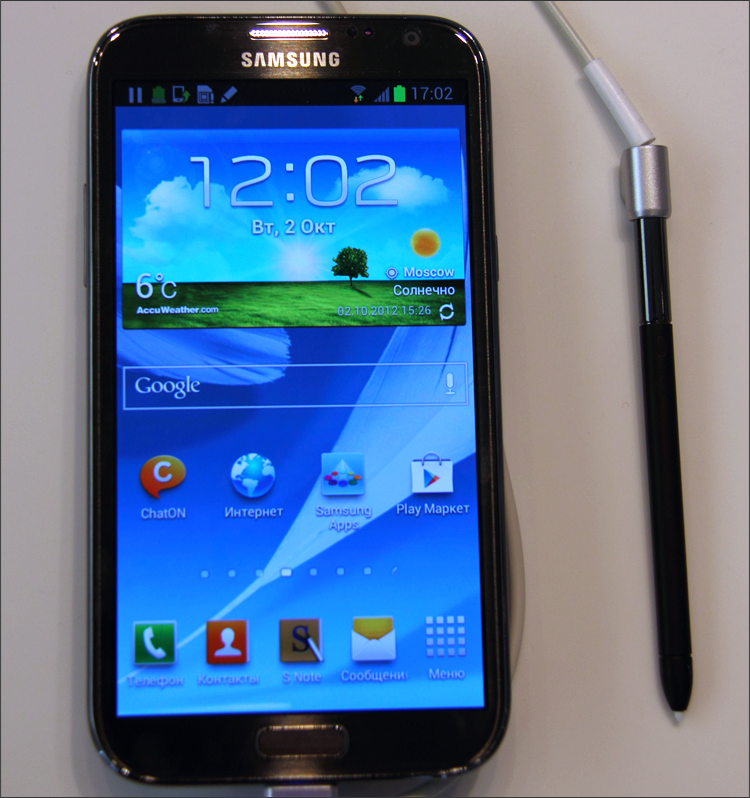 Отчет с презентации Samsung GALAXY Note II