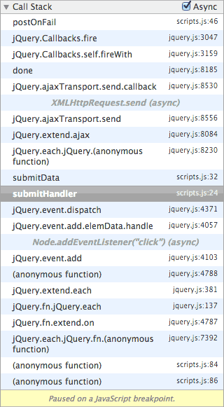 Отладка асинхронного JavaScript с помощью Chrome DevTools