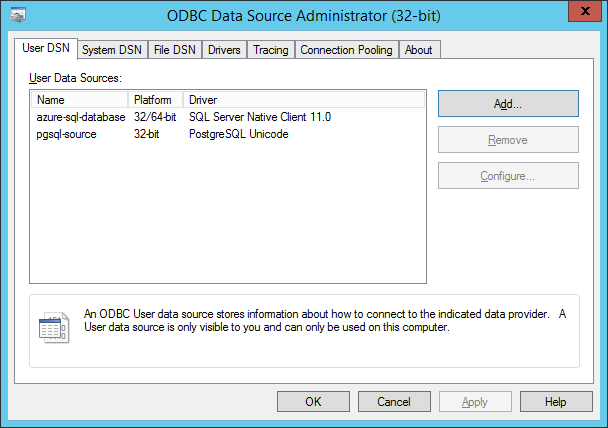 Перенос данных в Windows Azure SQL Database из PostgreSQL