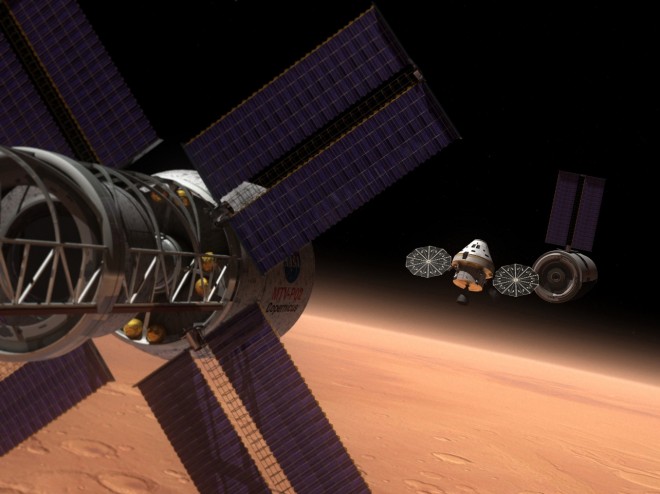 Первое исследование NASA о возможности пилотируемого полета к Марсу на корабле с ядерным двигателем (1960)
