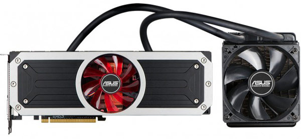 3D-карта Asus Radeon R9 295X2 8 GB (Vesuvius) оснащена гибридной системой охлаждения