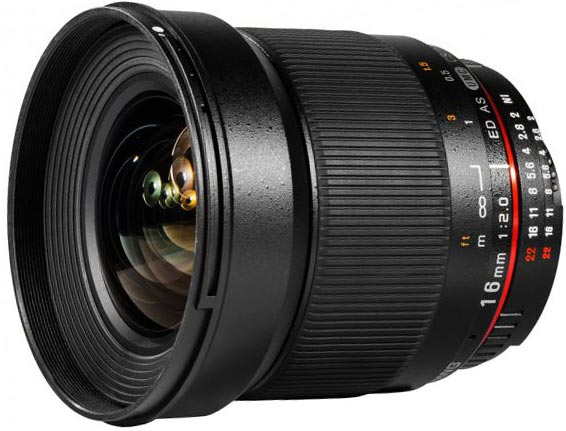 Объектив Samyang 16mm f/2.0 ED AS UMC CS рассчитан на ручную фокусировку