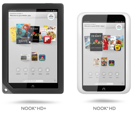 Представлены планшеты Barnes & Noble NOOK HD и NOOK HD+