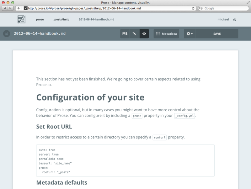 Представляем — Prose: редактор содержимого для GitHub