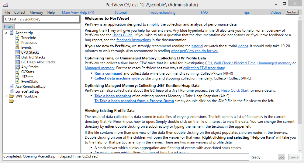 Применение утилиты PerfView в службе поддержки пользователей Применение утилиты PerfView в службе поддержки пользователей