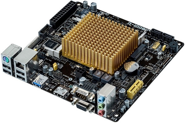 В оснащение платы Asus J1800I-C входят разъемы для двух модулей оперативной памяти SO-DIMM DDR3