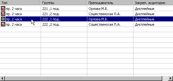 Программа по составлению расписания занятий в ВУЗе