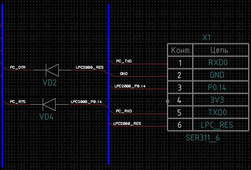 Простой внутрисхемный программатор ARM микроконтроллеров серии LPC своими руками. Схемотехника. Часть первая