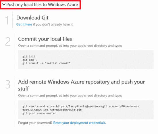 Публикация сайтов Windows Azure с помощью Git clip_image008