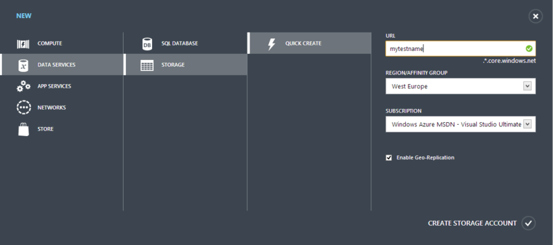 Создание Windows Azure Blob Storage