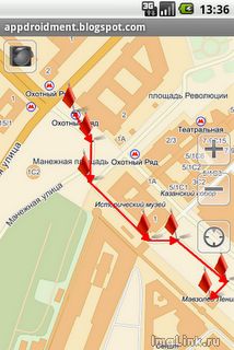 Путь с указателями направления на карте с использованием Yandex Map Kit для Android image