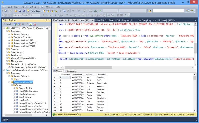 Работа с SQL Server в сценариях гибридного Облака