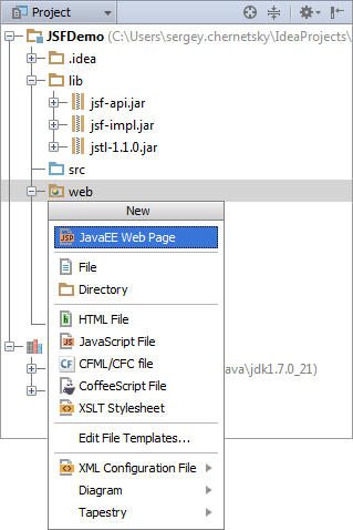 Разработка JSF приложений при помощи IntelliJ Idea. Часть 2: Разработка простого приложения Разработка JSF приложений при помощи IntelliJ Idea. Часть 2: Разработка простого приложения