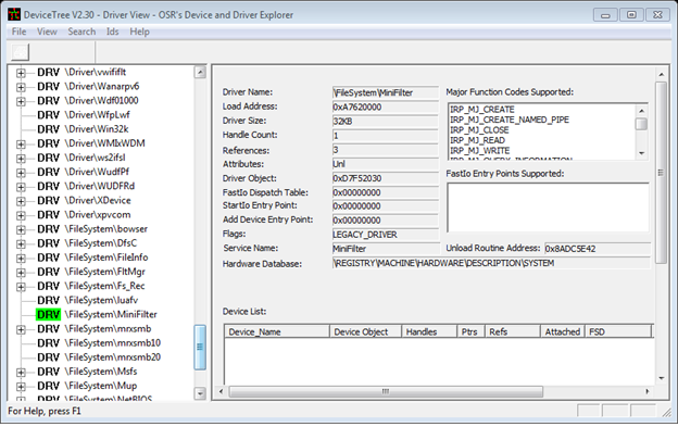 Разработка MiniFilter драйвера