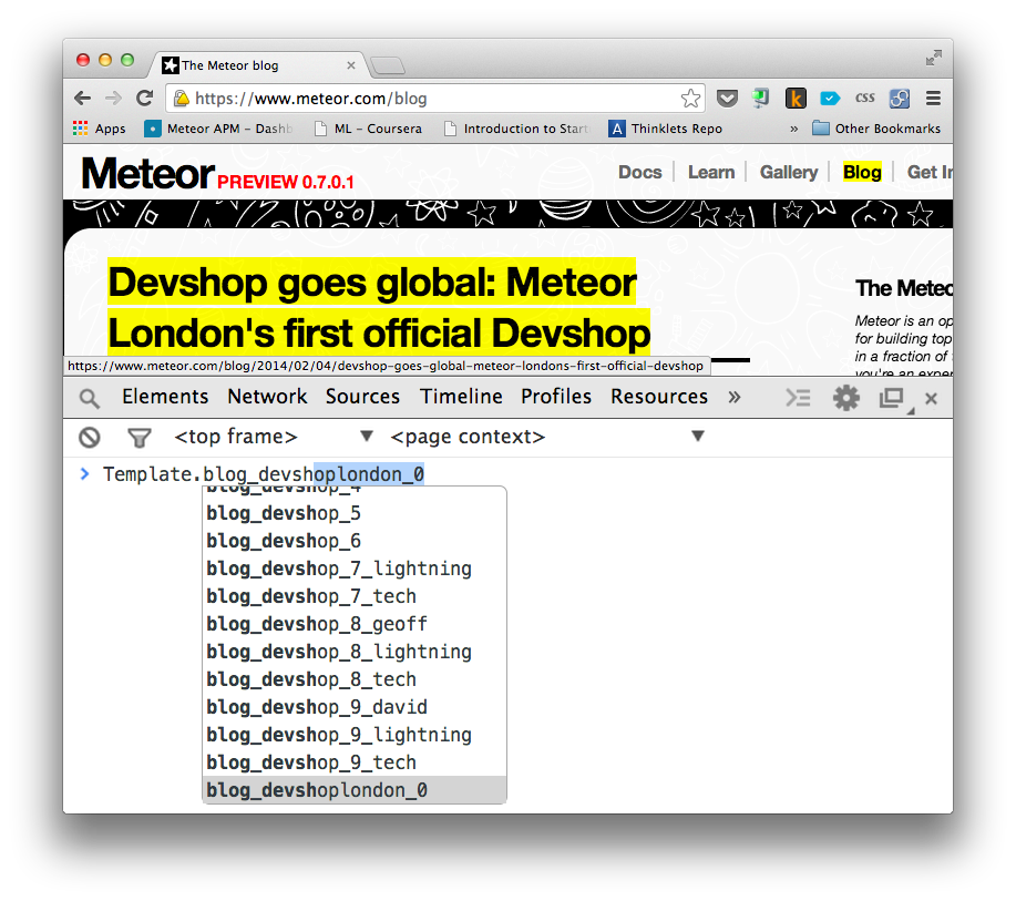 Разработка статического сайта на Meteor