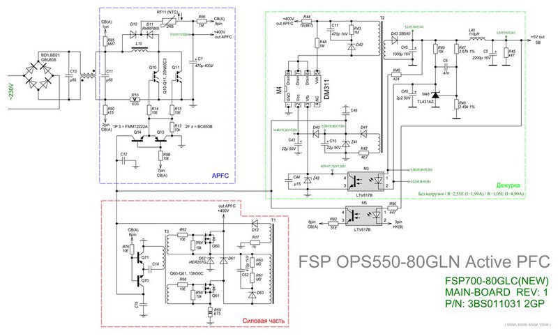 Ремонт БП FSP Epsilon 1010, принцип работы APFC