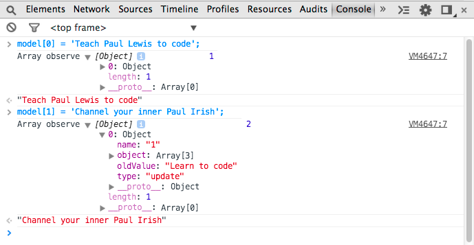 Революция дата байндинга с Object.Observe()