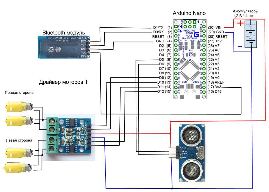 РОБОТ на базе: android, arduino, bluetooth. Рефлексный. Часть 2