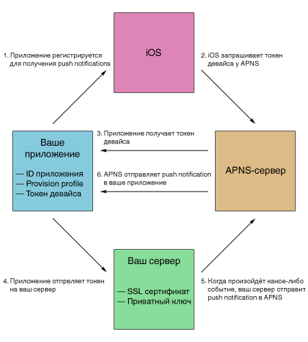 Руководство по работе с Apple Push Notification Service