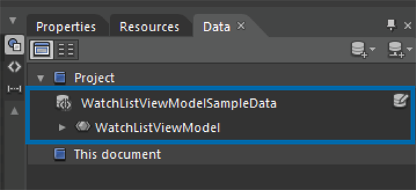 Панель данных