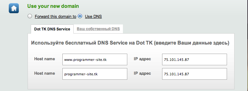 dot.tk enter ip