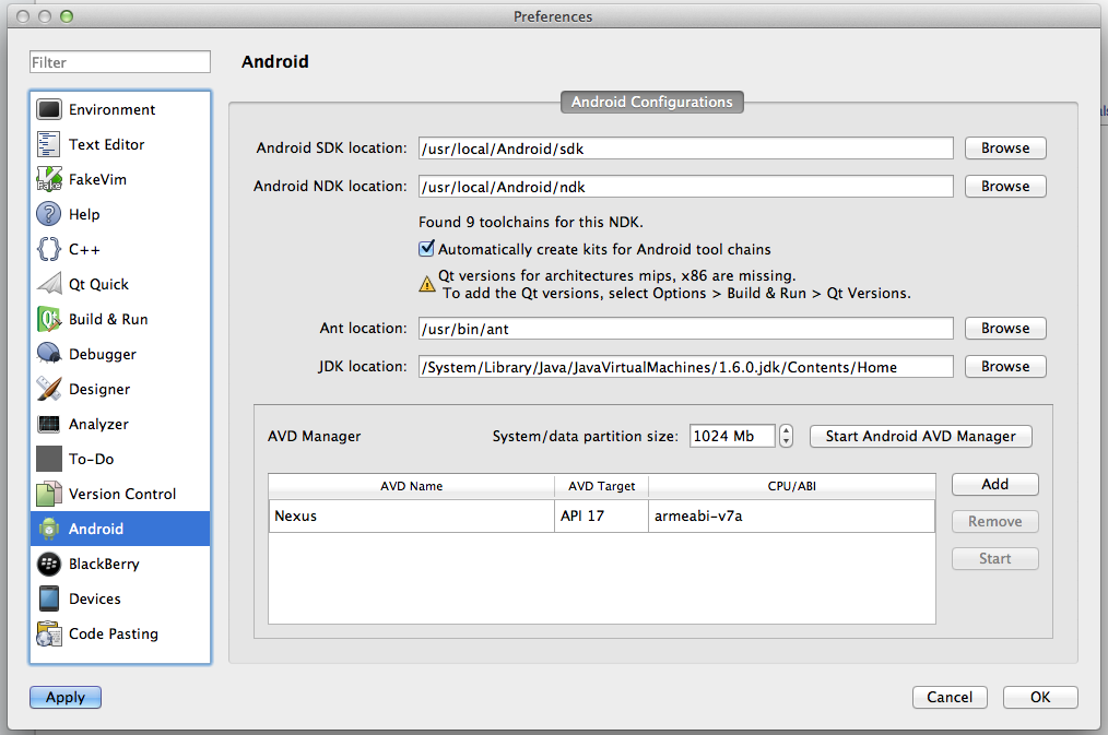 Сборка Qt 5.1 приложений под Android на Mac, seriously?