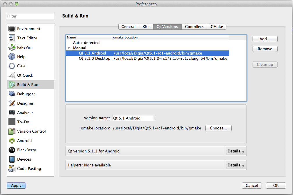 Сборка Qt 5.1 приложений под Android на Mac, seriously?