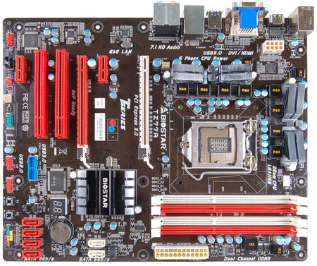 Системная плата BIOSTAR TZ77A построена на чипсете Intel Z77 Express