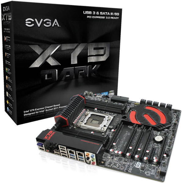 Системная плата Evga X79 Dark типоразмера E ATX стоит $400 Системная плата Evga X79 Dark оснащена процессорным разъемом LGA 2011