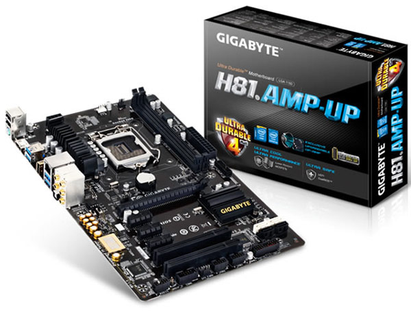 Плата Gigabyte GA-H81.AMP-UP рассчитана на процессоры Intel в исполнении LGA 1150