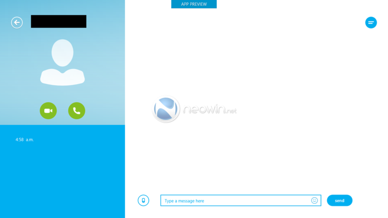 Скриншоты нового Skype для Windows 8 в стиле Metro