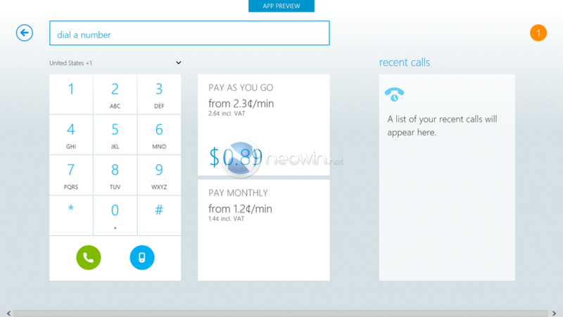 Скриншоты нового Skype для Windows 8 в стиле Metro