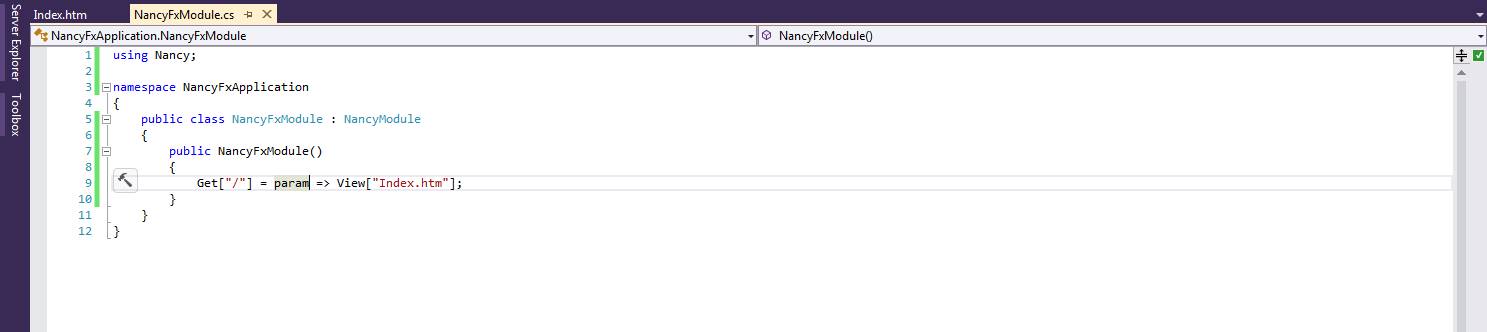 Создаем первое приложение на NancyFX image