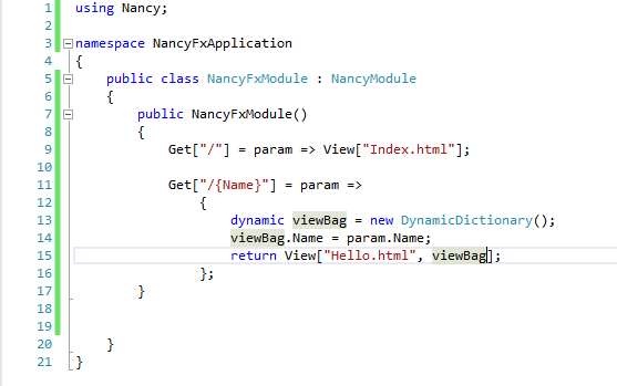 Создаем первое приложение на NancyFX Создаем первое приложение на NancyFX