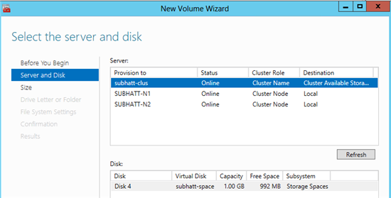 Создание Clustered Storage Spaces в Windows Server 2012