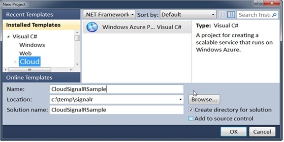 Создание облачного, асинхронного и масштабируемого веб приложения с близкими к реальному времени долгоживущими соединениями с SignalR Создание облачного, асинхронного и масштабируемого веб приложения с близкими к реальному времени долгоживущими соединениями с SignalR