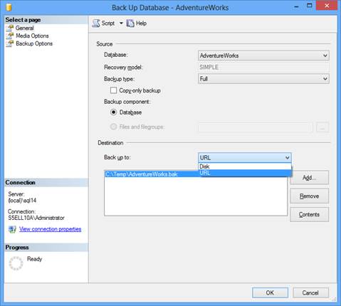 Создание резервных копий БД SQL Server 2014 CTP2 в Windows Azure