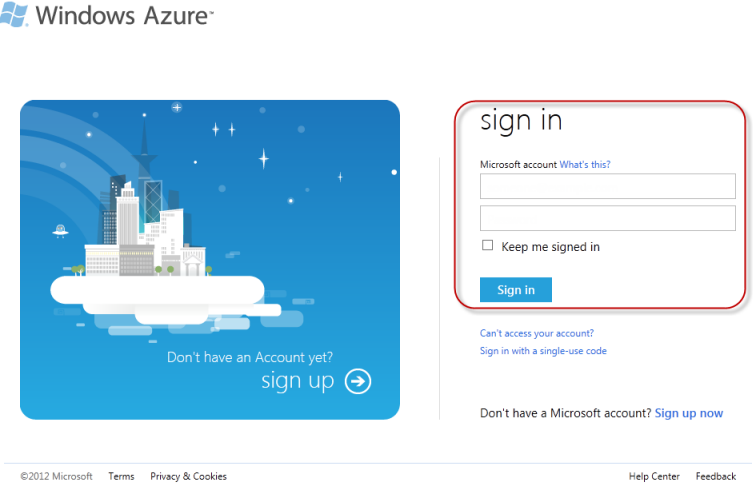 Создание виртуальной машины SQL 2012 в Windows azure и подключение к ней