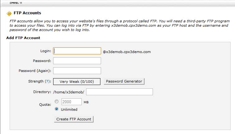 Сравнение панелей управления хостингом: cPanel vs. vDeck Создание пользователя FTP в CPanel