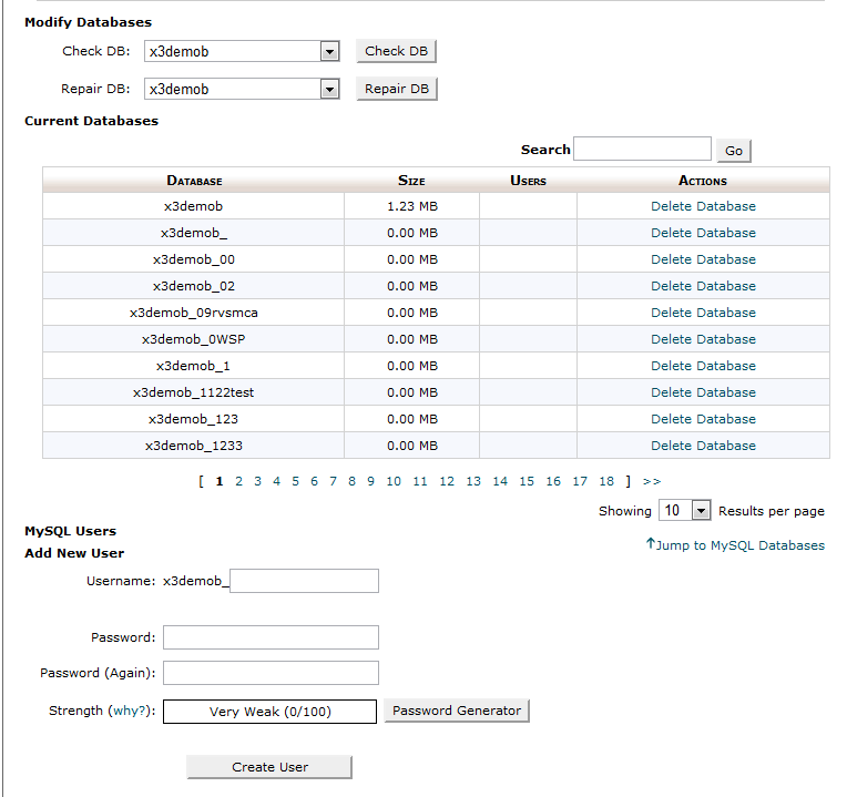 Работа с БД MySQL в cPanel