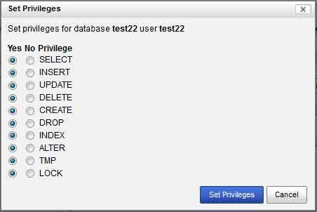 Сравнение панелей управления хостингом: cPanel vs. vDeck Настройка прав пользователя БД в vDeck