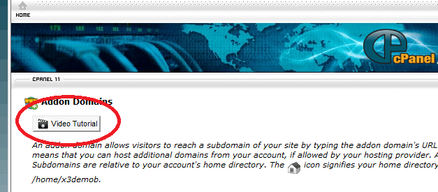 Сравнение панелей управления хостингом: cPanel vs. vDeck Кнопка просмотра видео-инструкции в cPanel